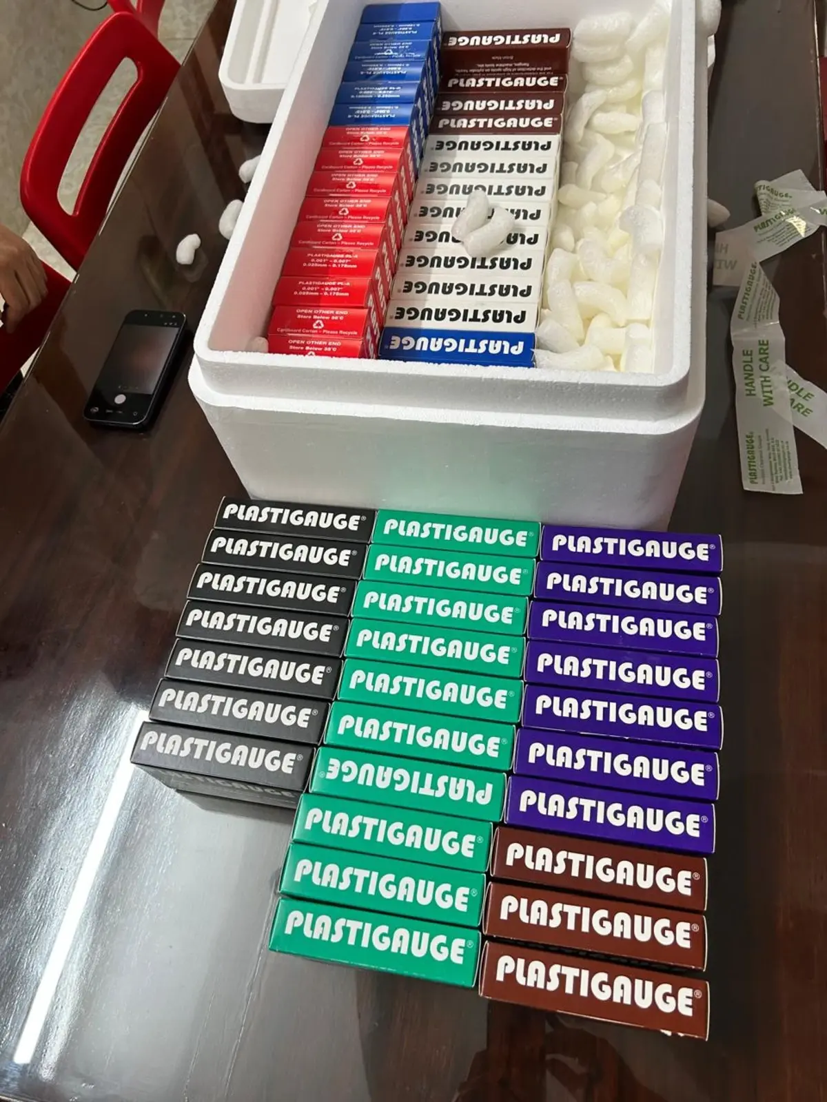 Kho hàng Plastigauge tại Fast Group gồm PL-X đen, PL-C xanh lá, PL-D xanh lá đậm, PL-E tím và PL-F nâu